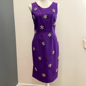 Embellished Purple Vintage Sheath Dress